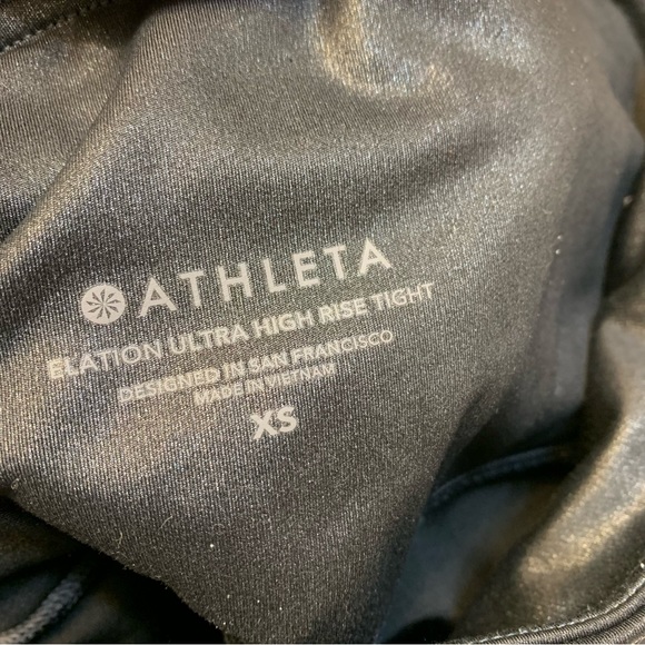 Athleta Elation Ultra High Rise Tight Leggings Black Shimmer Holographic XS - Picture 7 of 10